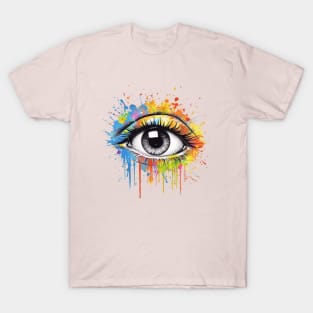 Eye with Vibrant Paint Splatter T-Shirt